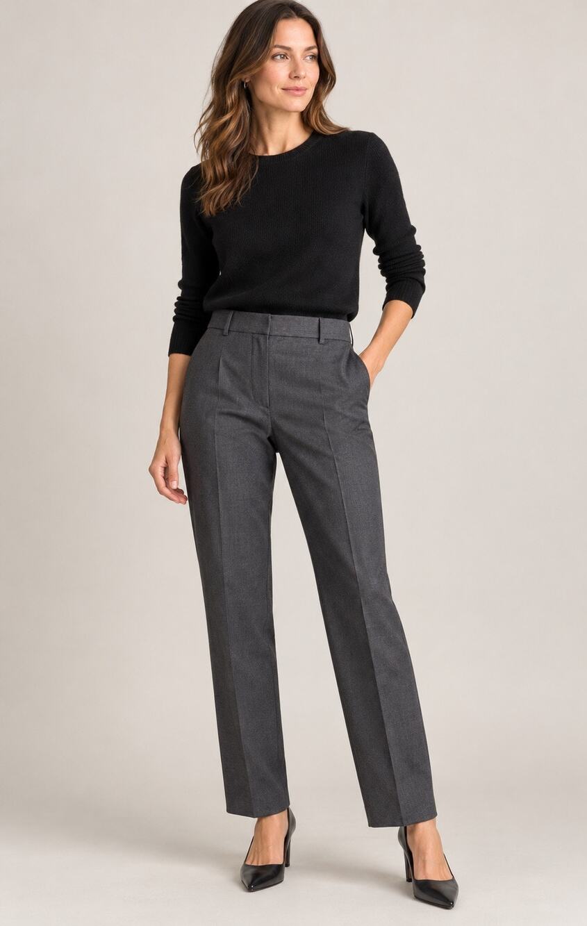 Theory Emery 2 Urban Trousers Charcoal Wool Blend Size 10